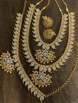 Nakshi Work with Kempu Stones Bridal Combo Set - Nakshatra Jewels