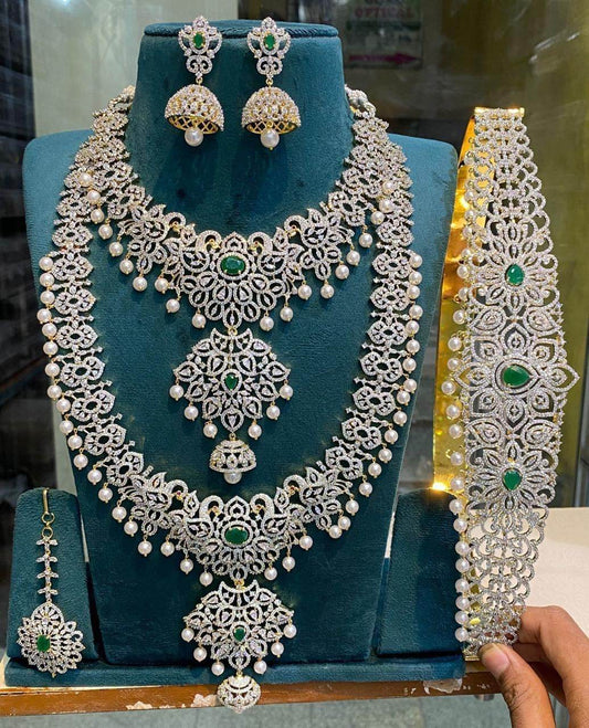 American Diamond Stones Bridal Set - Nakshatra Jewels