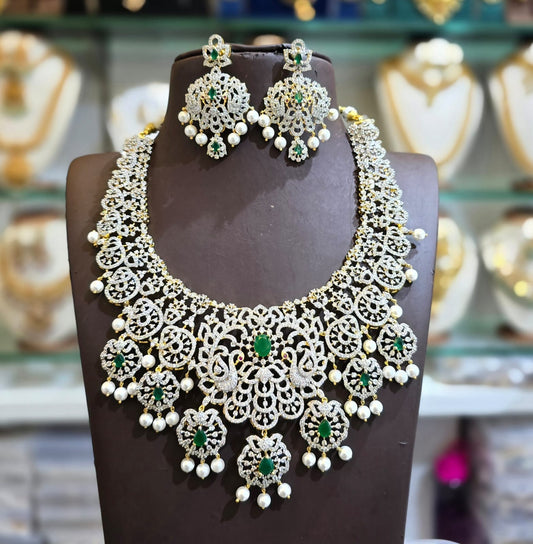 American Diamond Stones Bridal Necklace