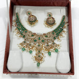 Victorian Polish with AD Stones Kante Necklace - Nakshatra Jewels