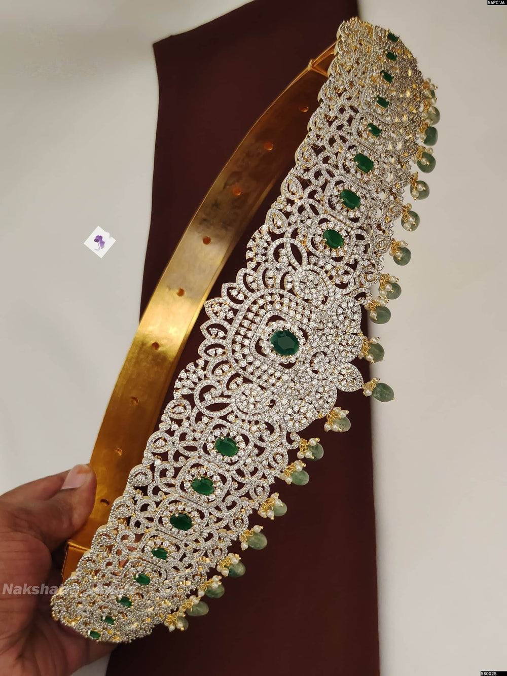 American Diamond Stones Bridal Hip Belt - Nakshatra Jewels