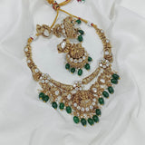 Nakshi Work with Mossanite Stones Bridal Necklace - Nakshatra Jewels