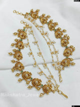 Premium Matt with Kempu Stones Ear Chains - Nakshatra Jewels