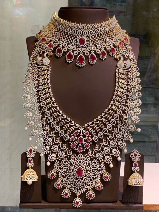 American Diamond Stones Bridal Set - Nakshatra Jewels