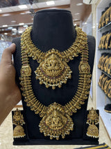 Nakshi work with Kempu Stones Bridal Combo Set