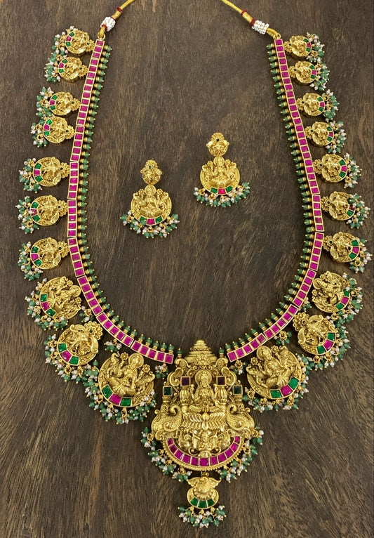 Nakshi Work with Jaadu Kundan Stones Bridal Haram