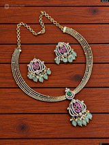 Victorian Polish AD & Kundan Stones Necklace