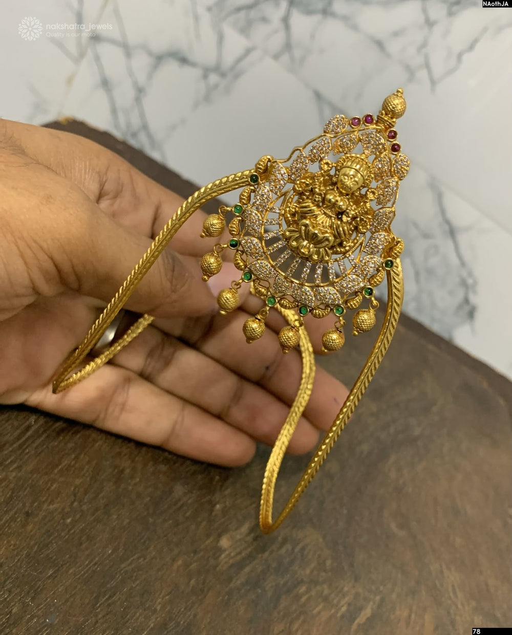 Nakshi Work with Kempu Stones Bridal Vanki