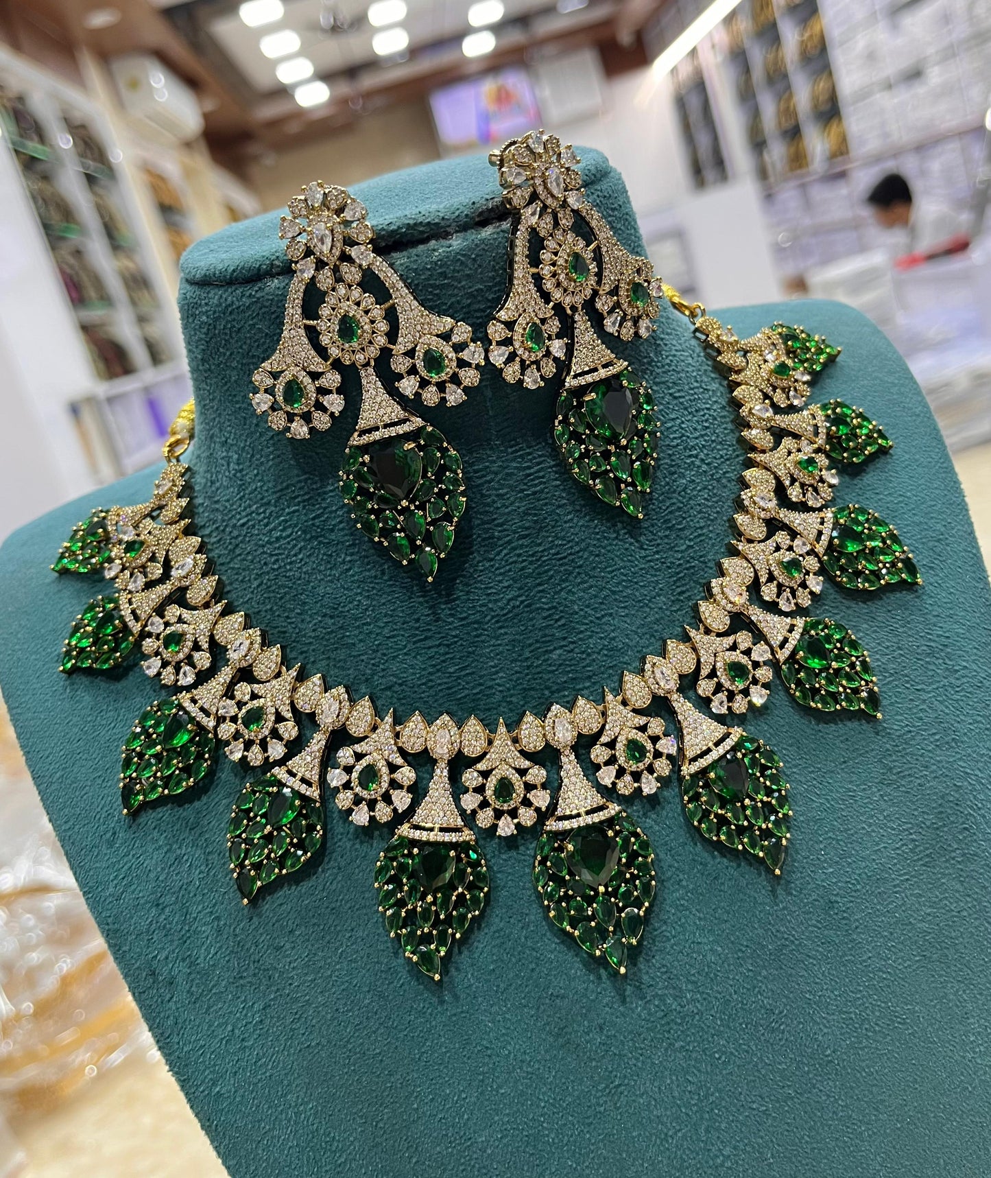 Victorian Polish with AD Stone Bridal Necklace