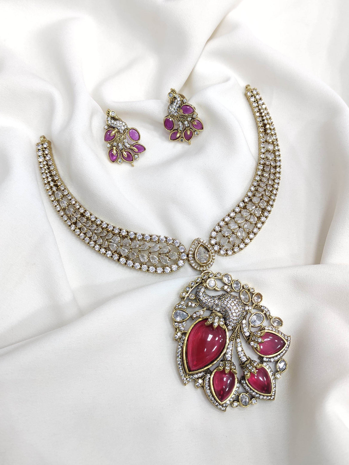 Victorian Polish with AD Stones Necklace