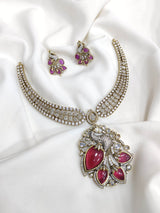 Victorian Polish with AD Stones Necklace - Nakshatra Jewels