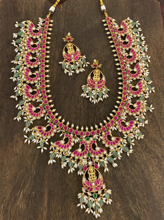Jaadu Kundan Stones with Rice Pearls Bridal Haram