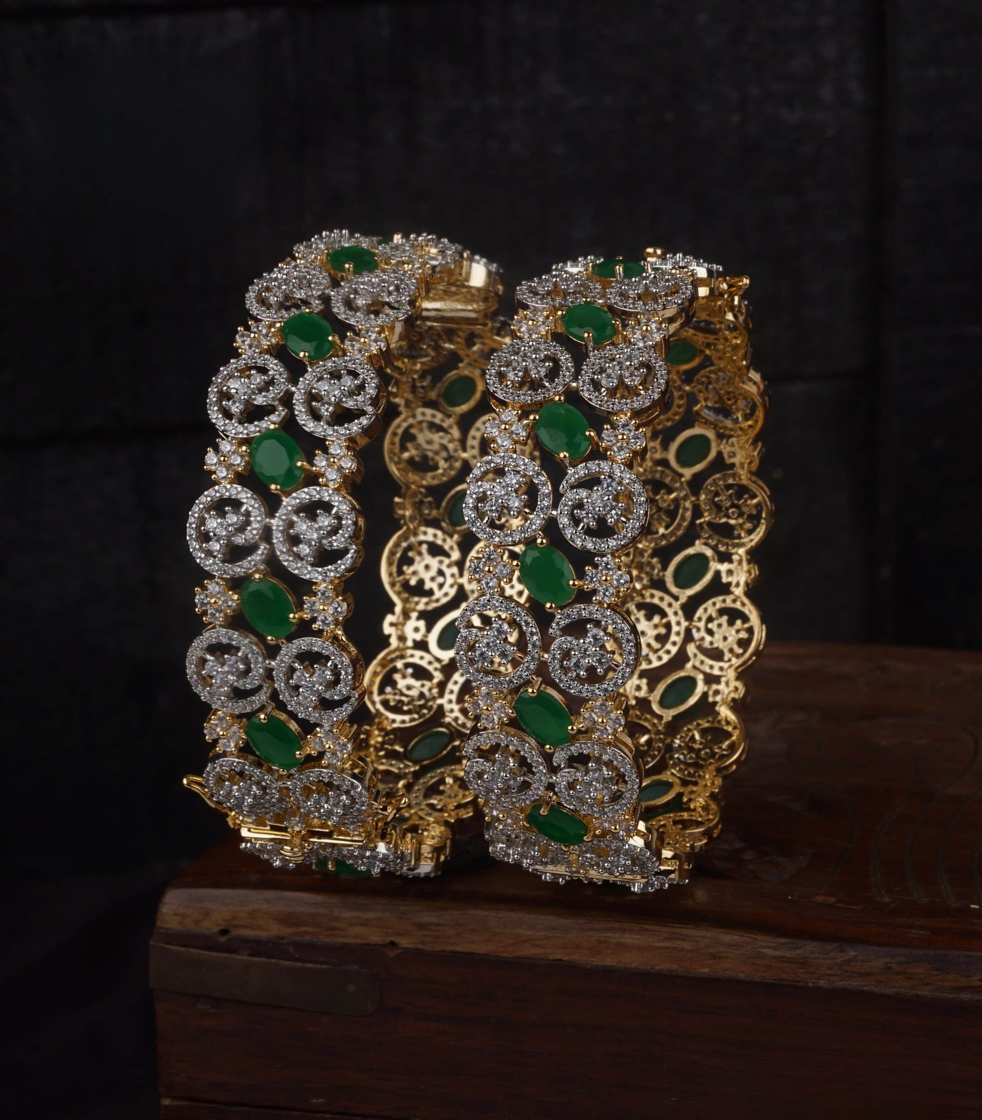 AD Stone Bangles (Openable) - Nakshatra Jewels