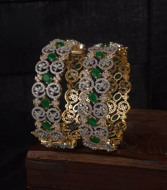 AD Stone Bangles (Openable) - Nakshatra Jewels