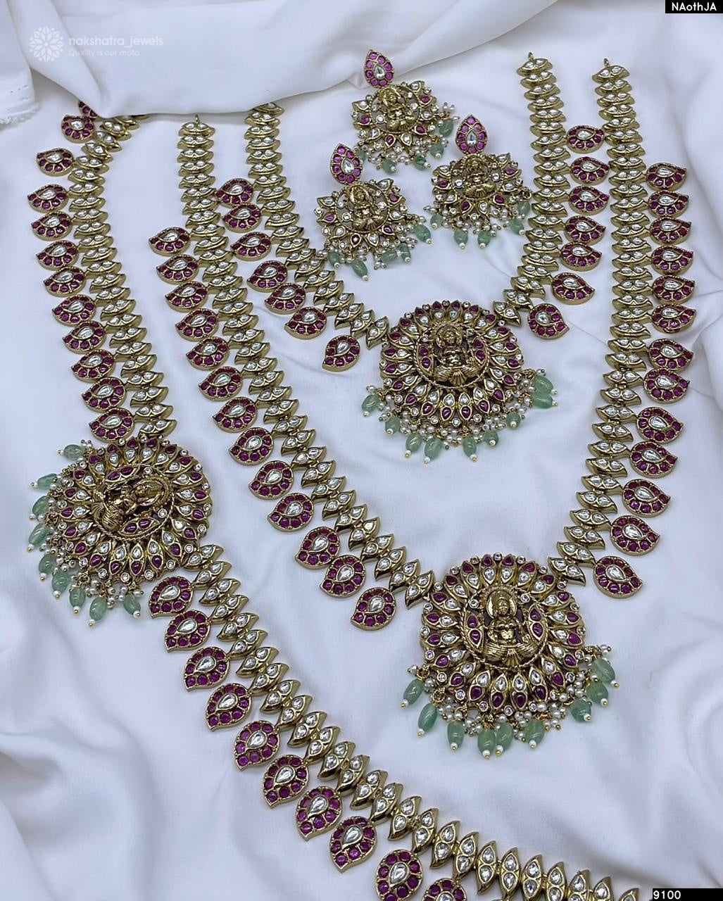 Nakshi Work with Kundan Stones Bridal Combo Set