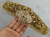 Victorian Polish AD Stones with Nakshi work Bridal Hip Belt - Nakshatra Jewels