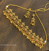 Nagasi Work with Coral Beads Choker - Nakshatra Jewels