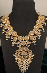 Jadau Kundan Stones Bridal Haram - Nakshatra Jewels