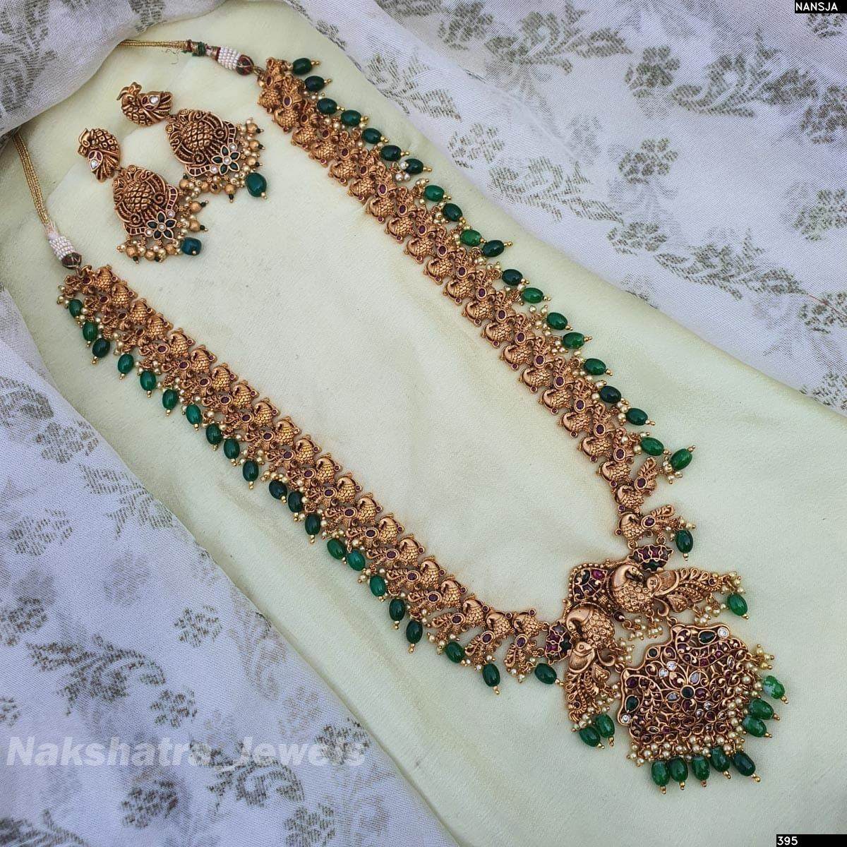 Nagasi Work with Kempu Stones Haram