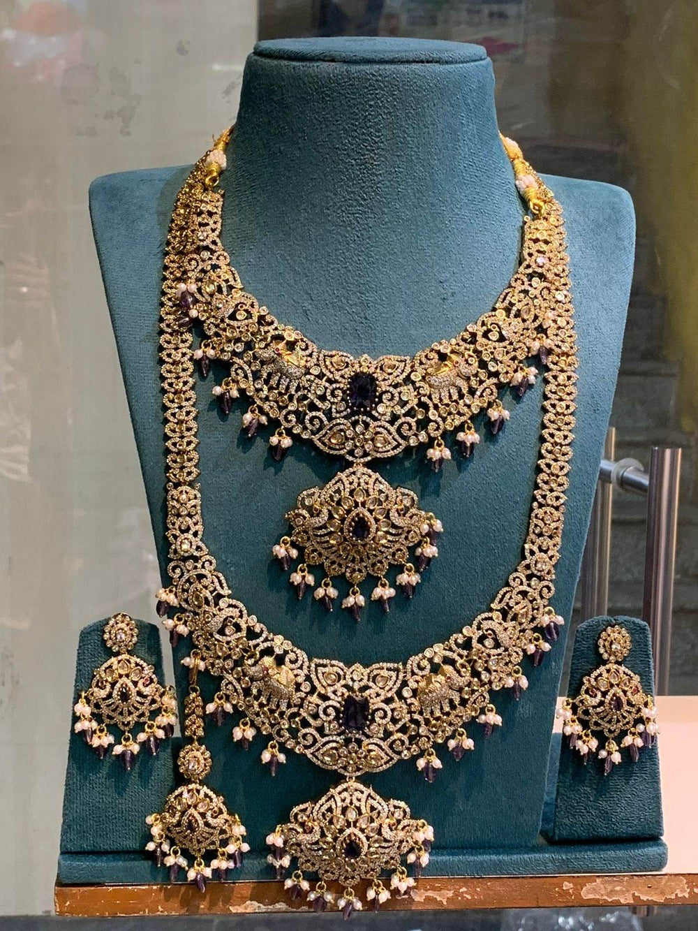 Victorian Polish with AD Stones Combo Set - Nakshatra Jewels