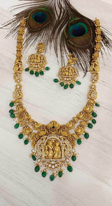 Nakshi Work with AD Stones Bridal Haram - Nakshatra Jewels