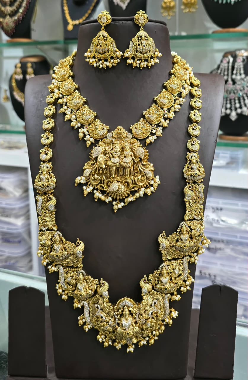 Nakshi Work with AD Stones Bridal Combo Set