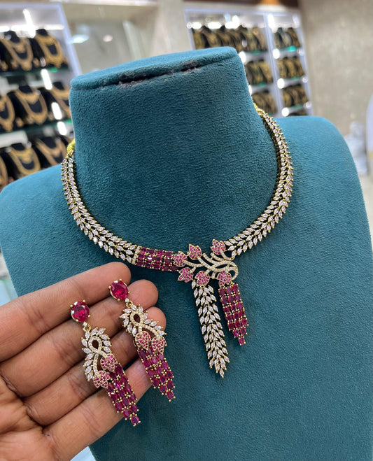 Victorian Polish AD Stones Necklace