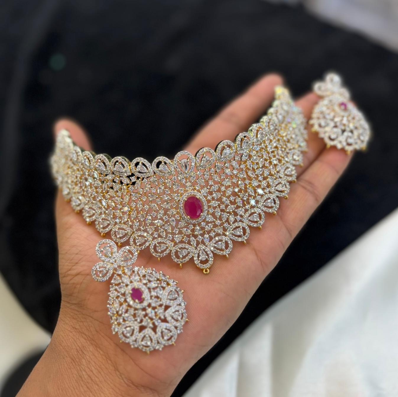 American Diamond Stones Bridal Choker