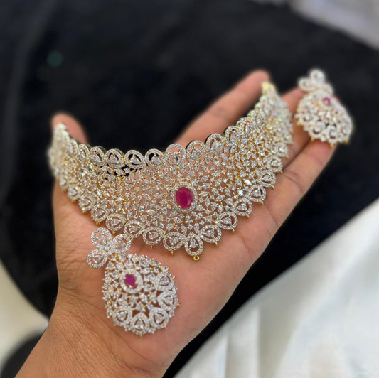 American Diamond Stones Bridal Choker