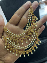 Premium Matt with Kempu Stones Ear Chains