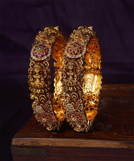 Premium Matt with Kempu Stone Bangles - Nakshatra Jewels