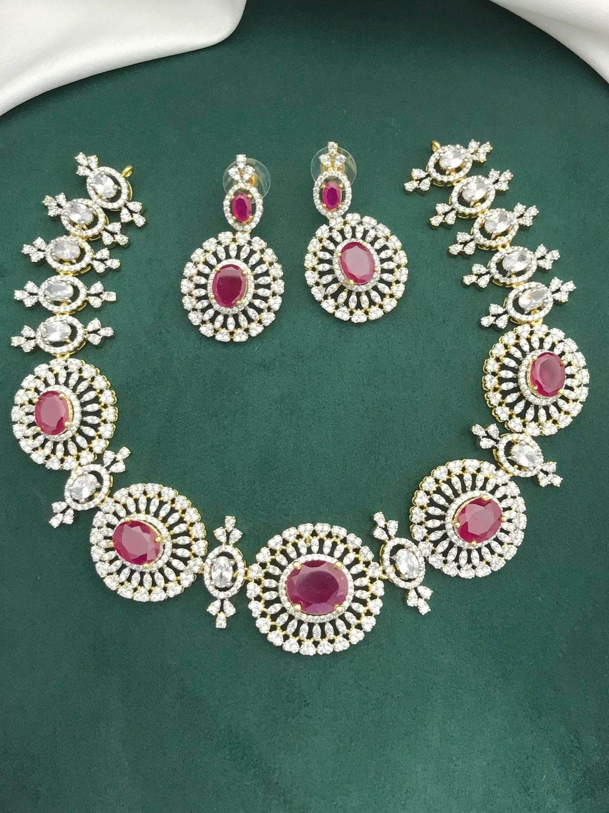 American Diamond Stones Necklace - Nakshatra Jewels