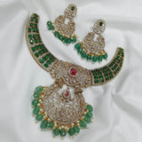 Victorian Polish with AD Stones Bridal Necklace - Nakshatra Jewels