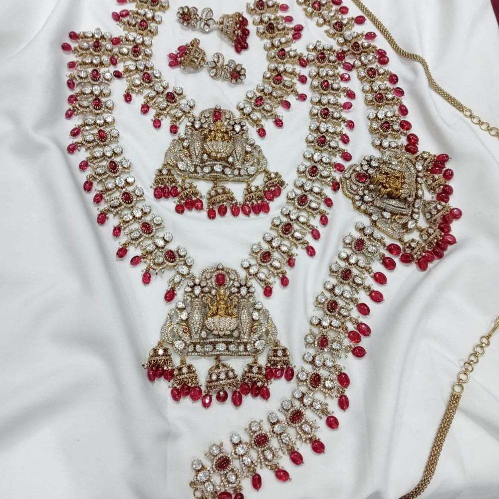 Moissanite Stones Bridal Set - Ruby - Nakshatra Jewels