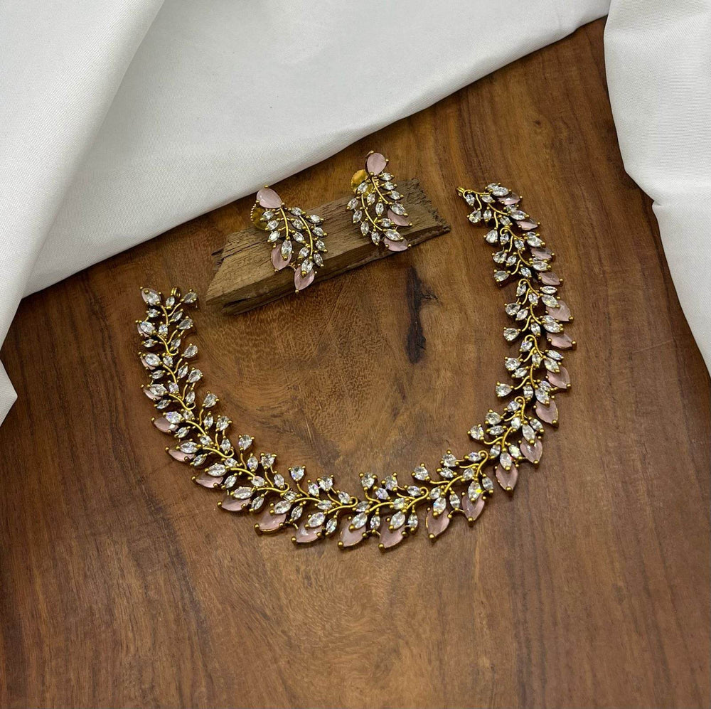 Victorian Polish AD Stones Necklace - Nakshatra Jewels