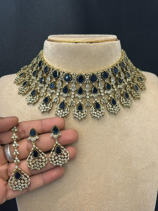 Victorian Polish AD Stones Bridal Choker