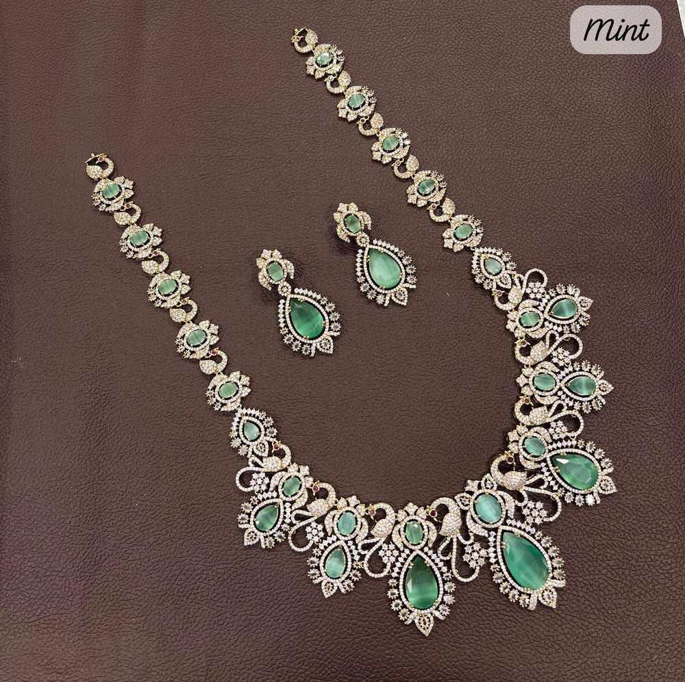 Victorian Polish with AD Stones Bridal Haram - Nakshatra Jewels