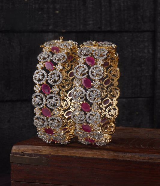 AD Stone Bangles (Openable) - Nakshatra Jewels