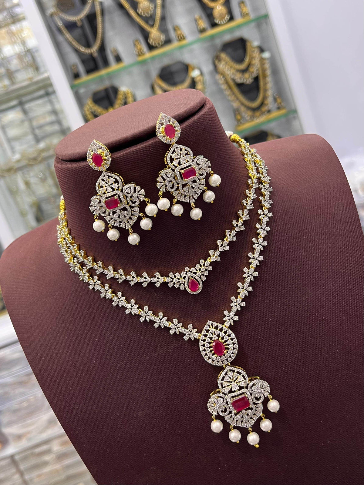 AD Stones  Double Layer Necklace