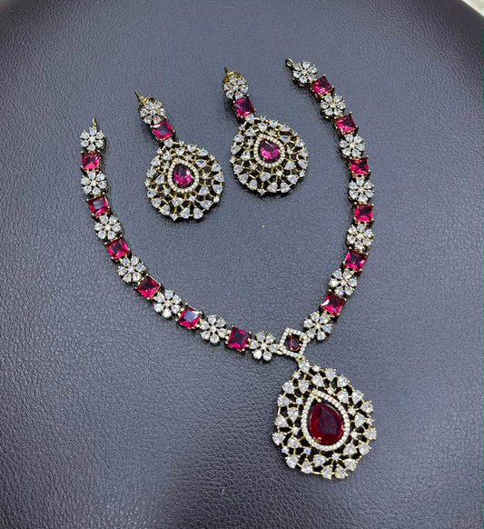 Victorian Polish AD Stones Necklace