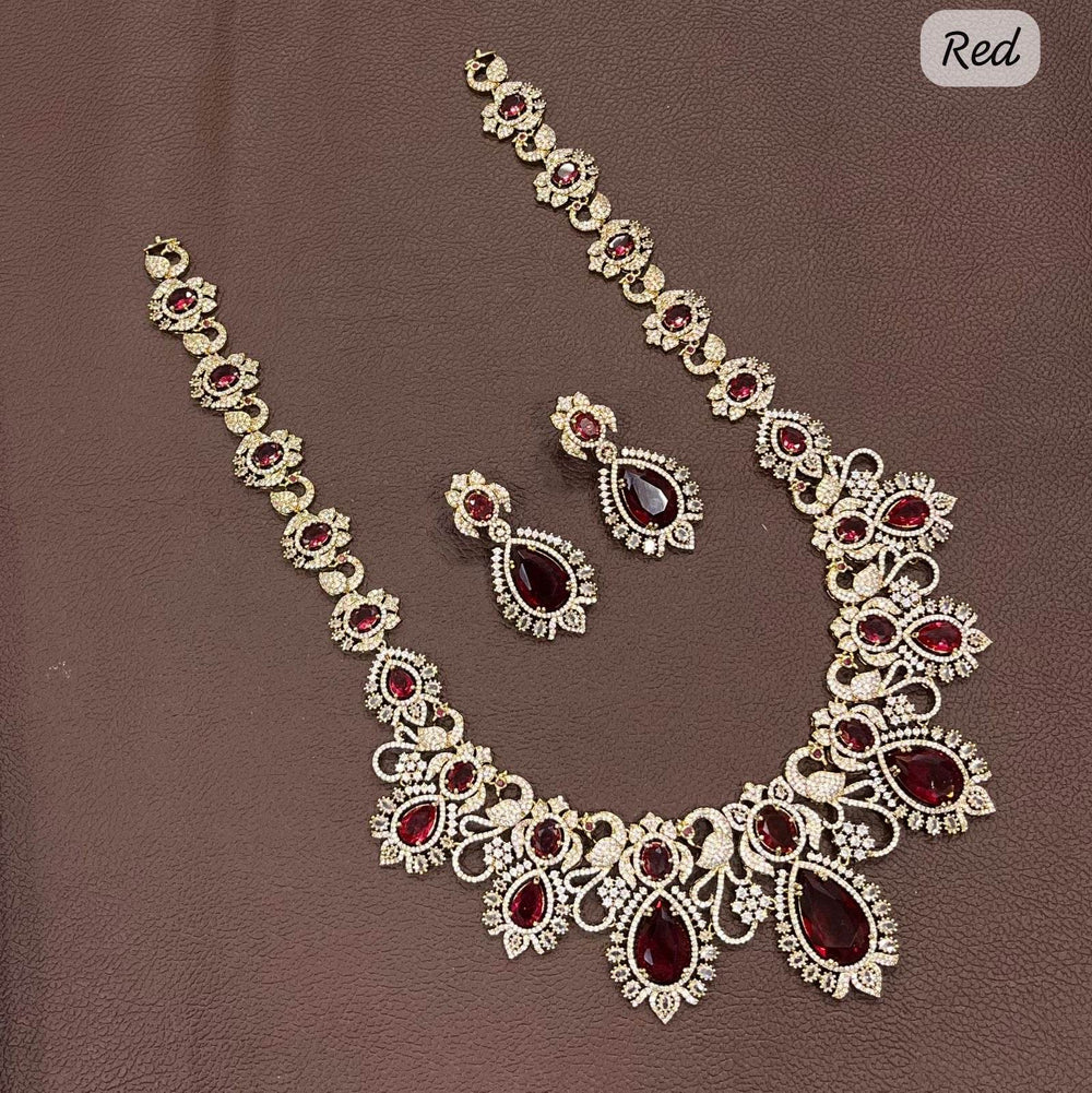 Victorian Polish with AD Stones Bridal Haram - Nakshatra Jewels