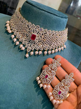 American Diamond Stones Bridal Choker - Nakshatra Jewels