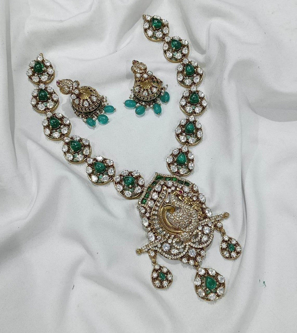 Moissanite & AD Stones Bridal Necklace - Nakshatra Jewels