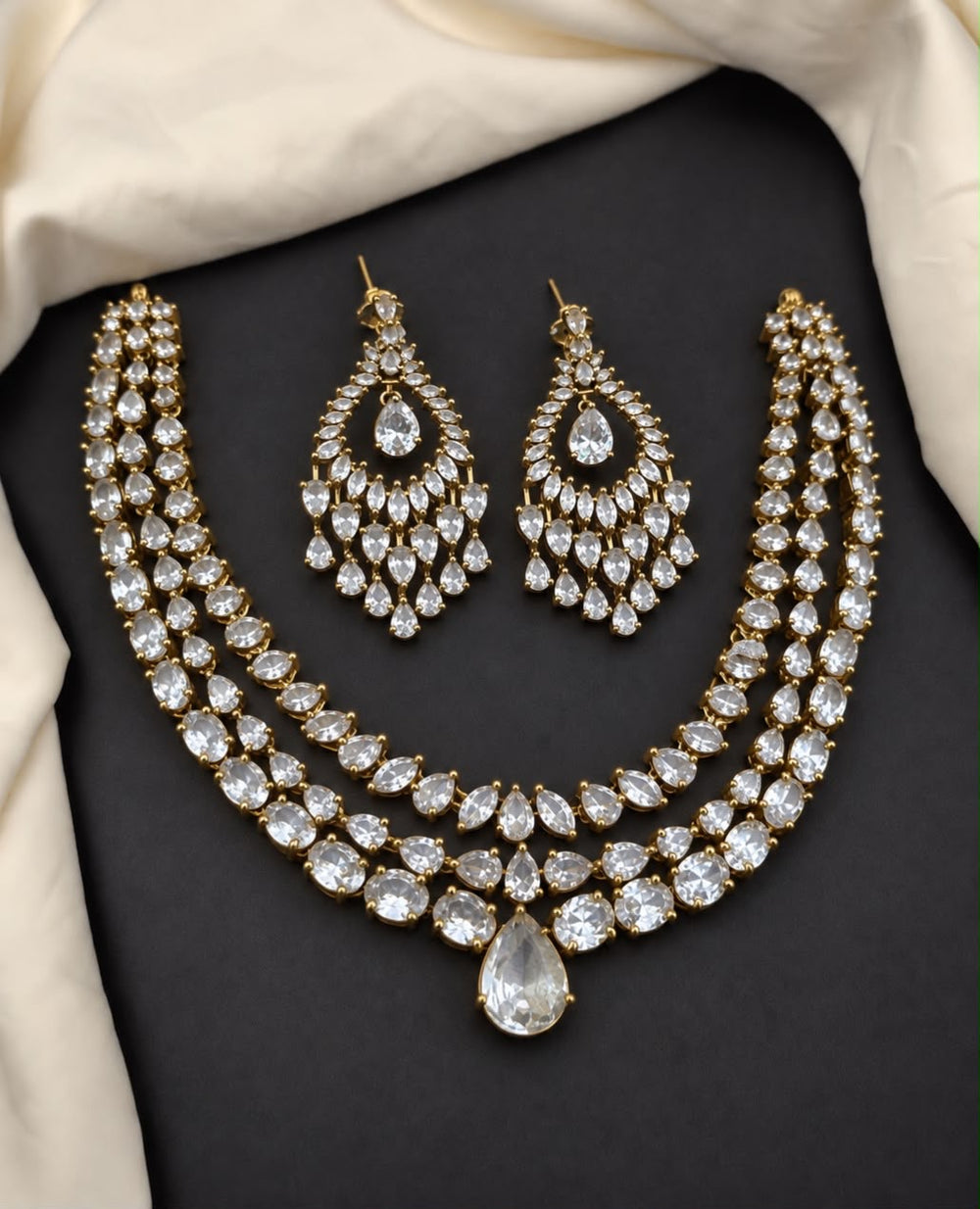 Victorian Polish AD Stones Necklace