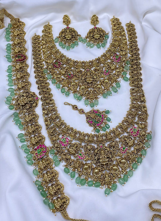 Nakshi Work with Kundan Stones Bridal Combo Set