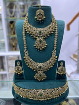Victorian Polish AD Stones Bridal Set - Nakshatra Jewels
