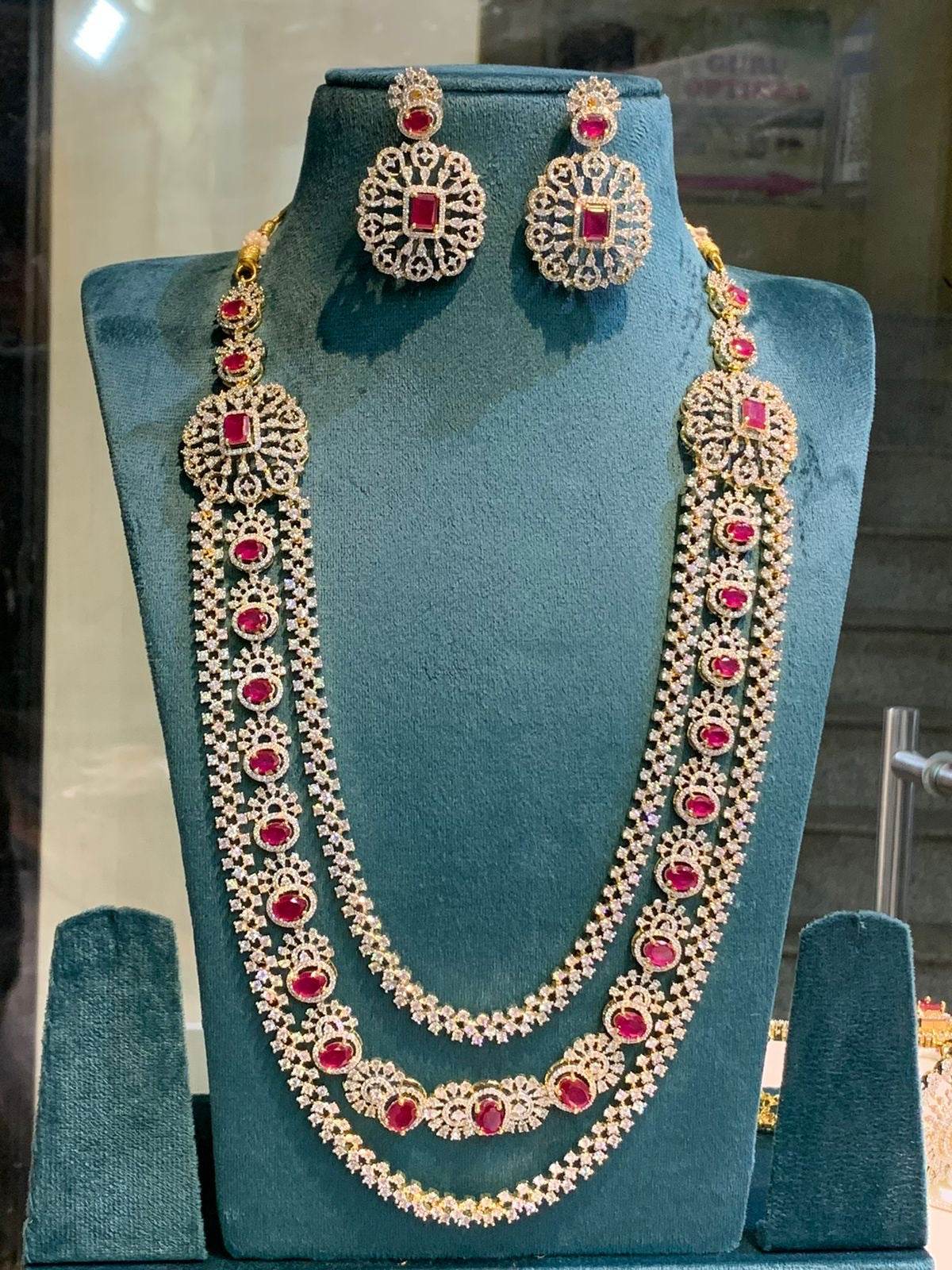 American Diamond Stones Bridal Layer Haram