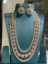 American Diamond Stones Bridal Layer Haram - Nakshatra Jewels