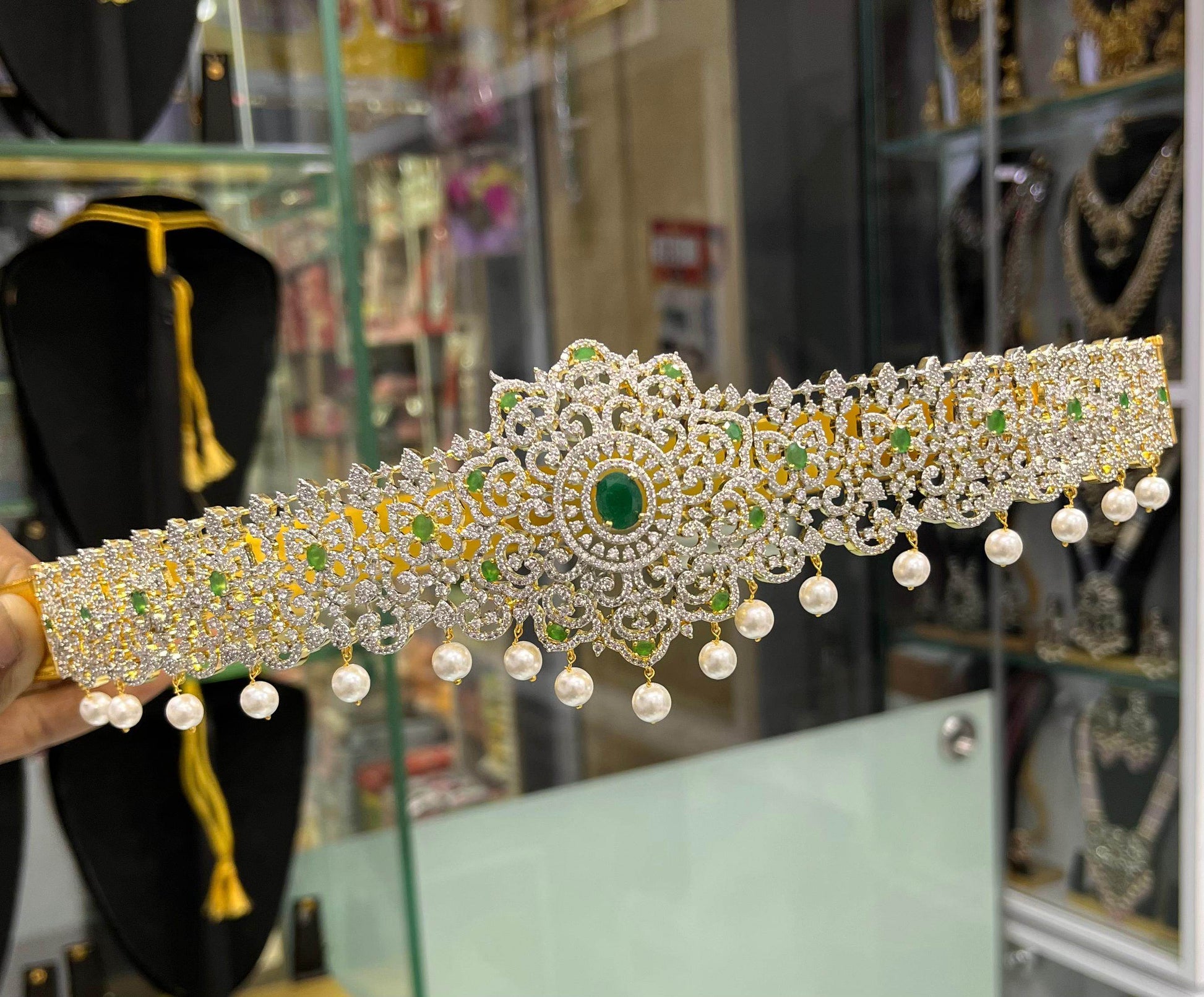 American Diamond Stones Bridal Hip Belt - Nakshatra Jewels
