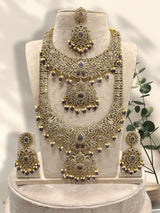 Victorian Polish with AD Stones Bridal Combo Set